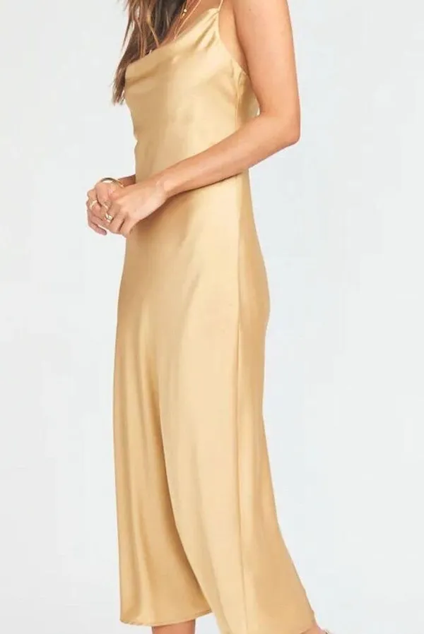 Show Me Your Mumu Women's Gold Verona Cowl Midi Dress Size L Party/Cocktail - Image 4