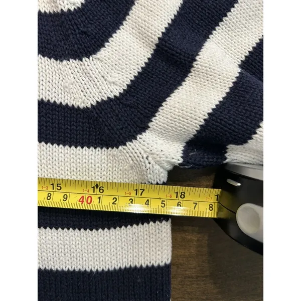 American Living Knit Sweater Striped Blue White 3/4 Sleeve Nautical Coast Sz XL - Image 6