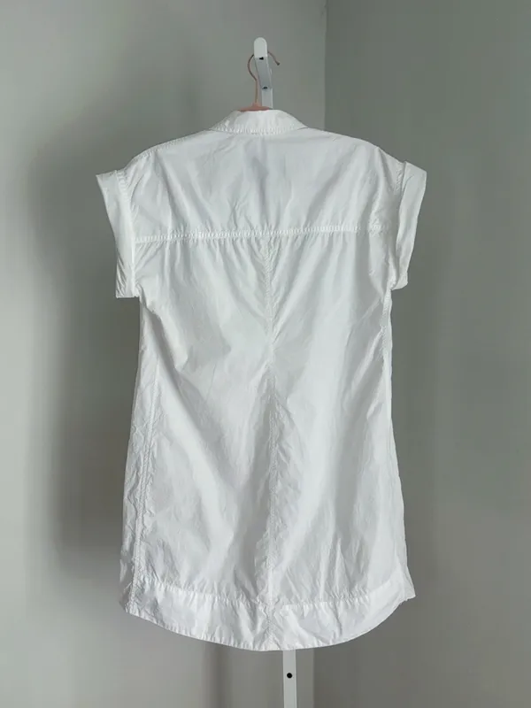 J Crew White Button-Up Poplin Shirt Dress Size S Minidress Classic Versatile - Image 2
