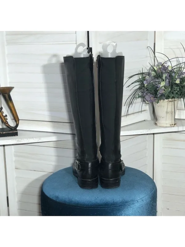 Vince Camuto Black Leather Riding Boots Knee High Size 6.5 - Image 5