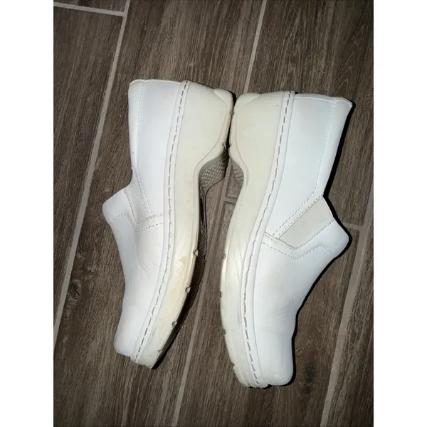 Klogs Womens Naples White Leather 9.5 Clog Nursing Shoes Closed Back Slip On - Image 8