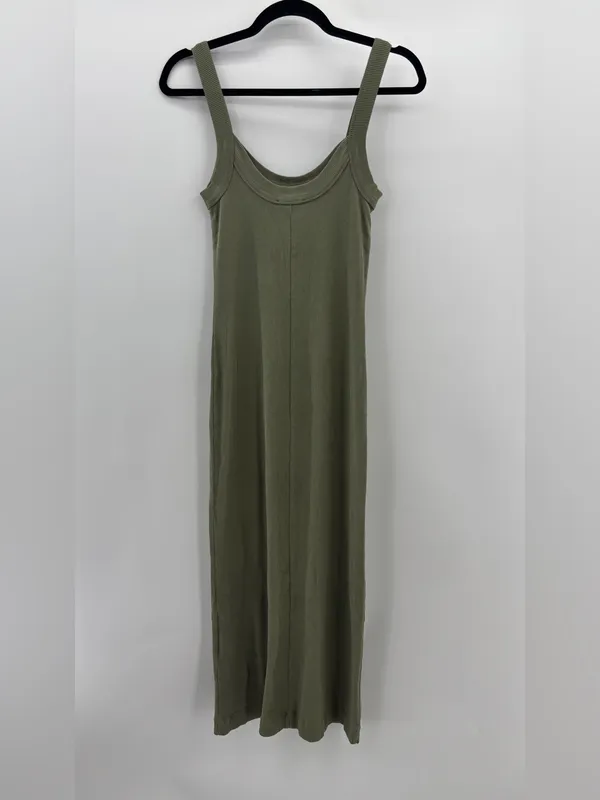 By Malene Birger Lio Ribbed Midi Dress Green Size XS - Image 5