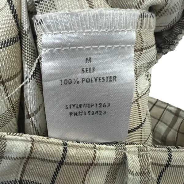 American Threads Plaid Cargo Wide Leg Pants Tan Utility Streetwear Size Medium - Image 7