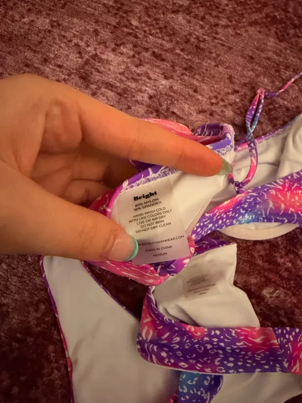 Bright Swimwear Bikini Set Neon Animal Print - Image 3