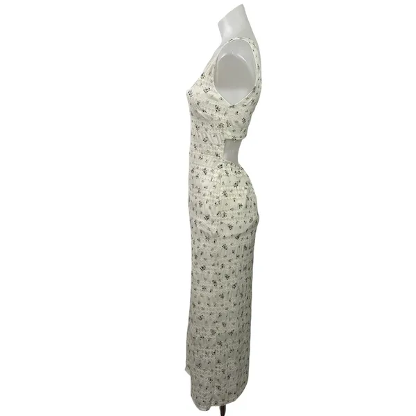 Demetra For Aeropostale White Floral Lace Sleeveless Midi Bodycon Dress Size S - Image 2