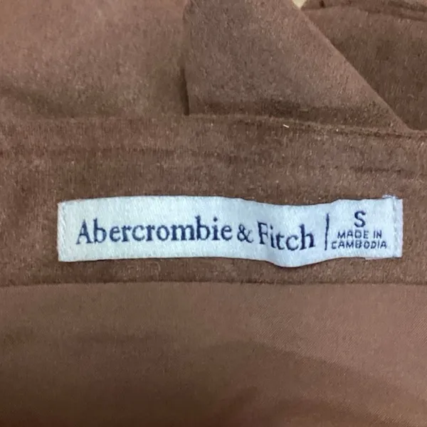 Abercrombie & Fitch Women's Brown Faux Suede Sleeveless Crop Tank Top Size S - Image 3