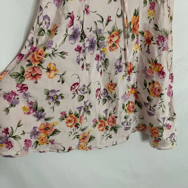 Victoria's Secret 90s Floral Silk Chemise Slip Mini Dress Size Small - Image 6