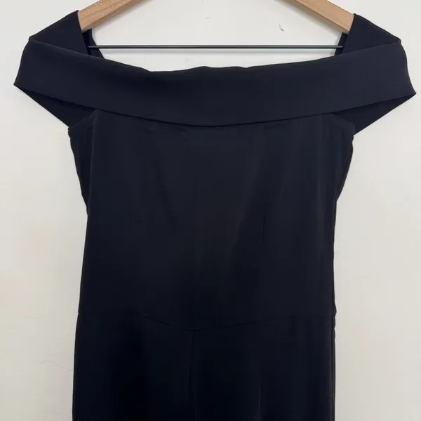 Wild Fable By The Way x Revolve Aubry Off Shoulder Jumpsuit Flare Leg Black Size XS - Image 3