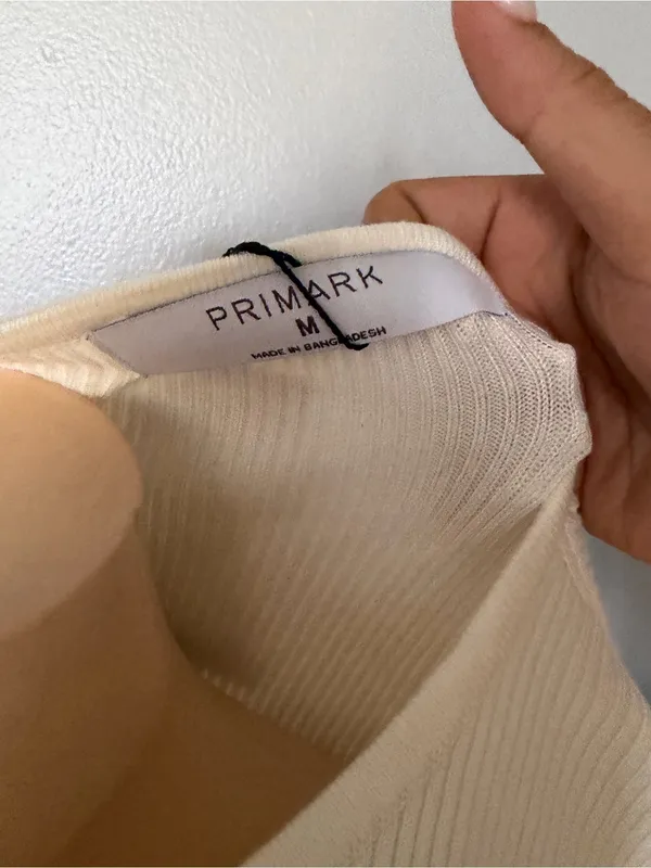 Primark Cream Ribbed Button-Up Long Sleeve Cardigan - Image 2