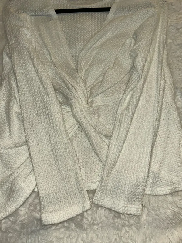 Material Girl Twist Knot White Sweater - Image 10