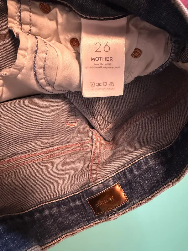 MOTHER The Insider Crop Step Chew Denim Jeans Blue Size 26 - Image 6