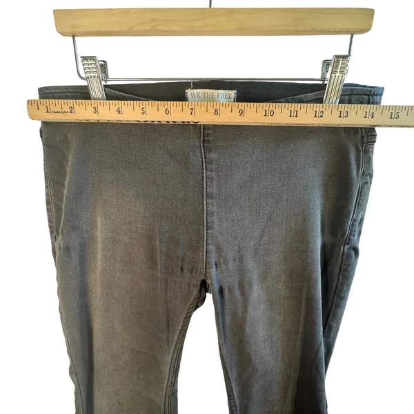 Free People We The Free Penny Pull On Flare Jeans Grey Black Denim Sz‎ 27S Boho - Image 5