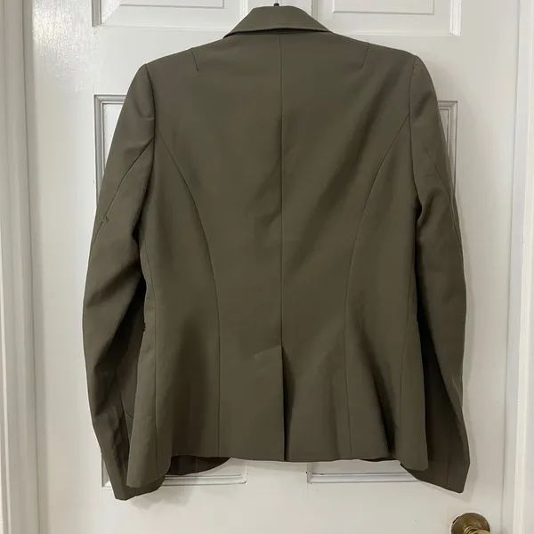 Suzy Shier Olive Green Military Double Breasted Blazer Jacket S Band Dark Academia Office - Image 4