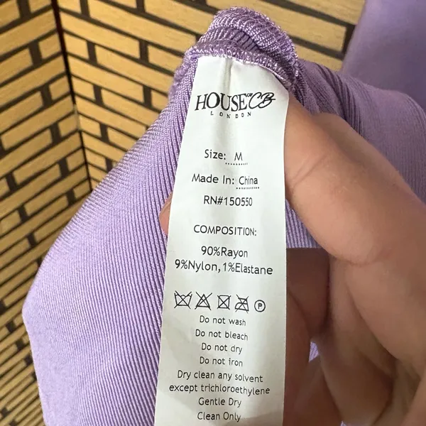 House‎ Of London Harun Lilac Lace Up Bandage Dress Size Medium - Image 12