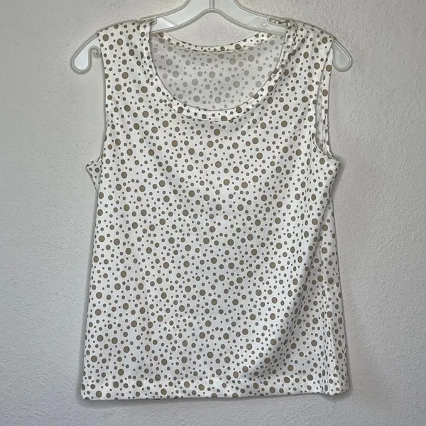 Vintage‎ Polka Dot Top Tan - Image 5