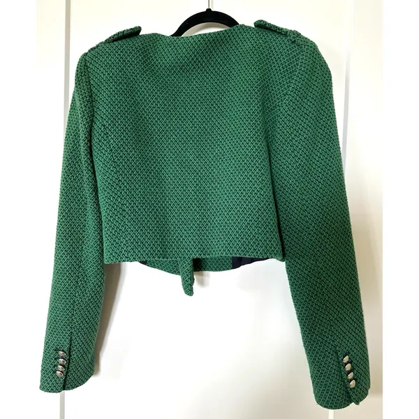 Zara Green Textured Weave Jacket Blogger Fav 2674/713 - Image 9