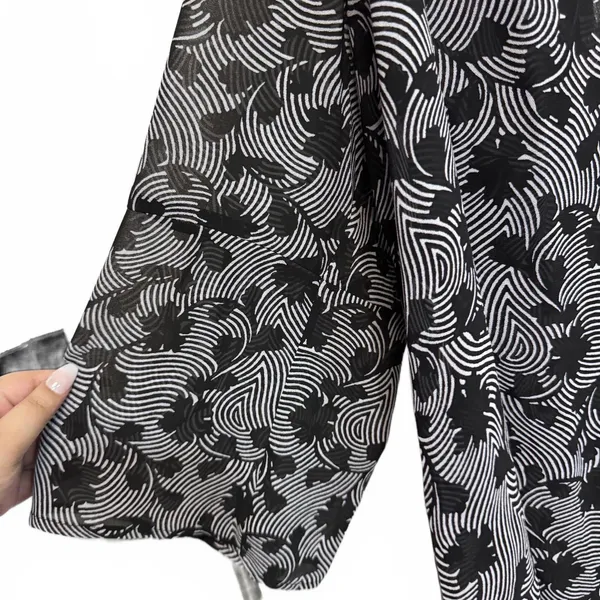 Michael Michael Kors Black Print V-Neck Blouse Plus Size 1X - Image 3