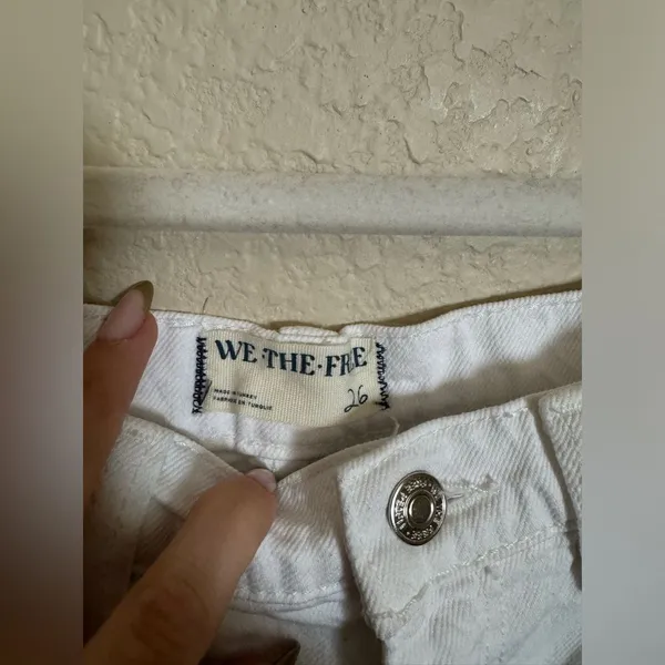 Free People‎ We The Free Tinsley Baggy High Rise Jean Size 26 in Optic White - Image 6