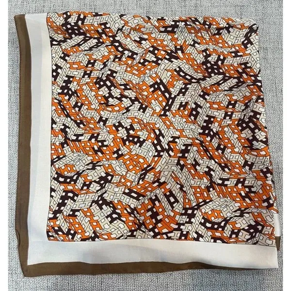 70cmx70cm Square Brown/Orange Scarf - Image 6