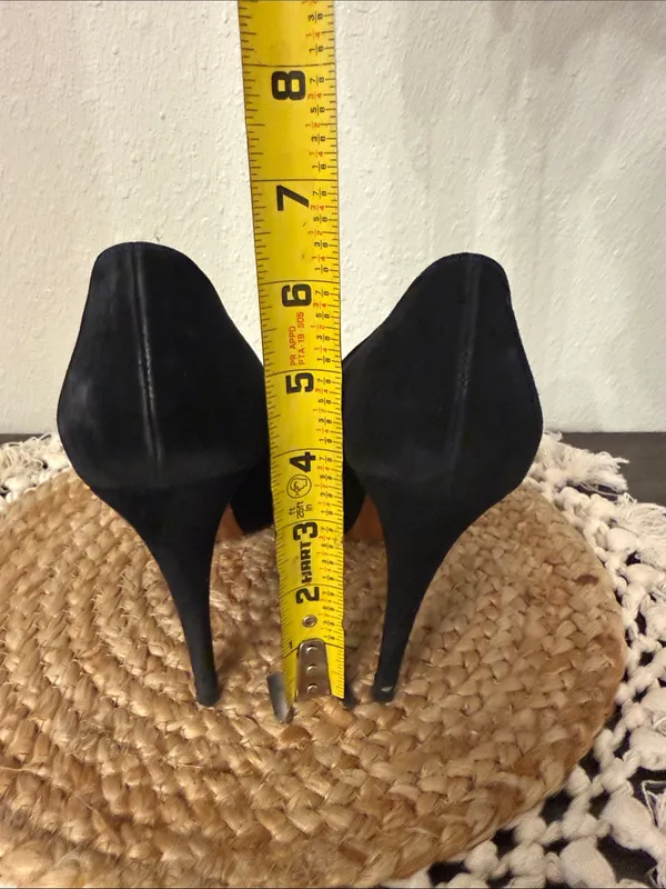 Gucci Black Suede‎ Peep Toe Platform Stiletto Pumps Heels Size 37 - Image 7
