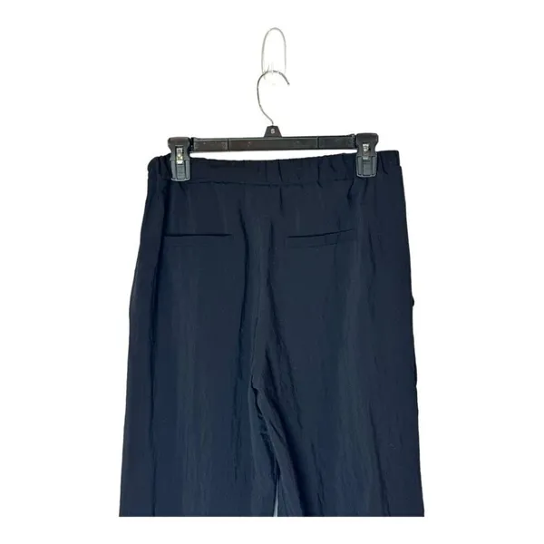 Maje Pants Women‎ Small Black Lightweight Elastic Waist Wide Leg Cropped Trouser - Image 4