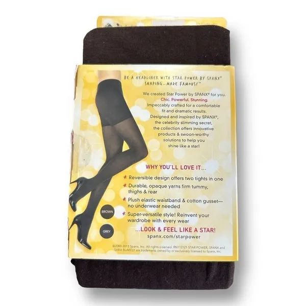 New‎ STAR by SPANX Center Stage Reversible Tights Black Java Size A Office Party - Image 4