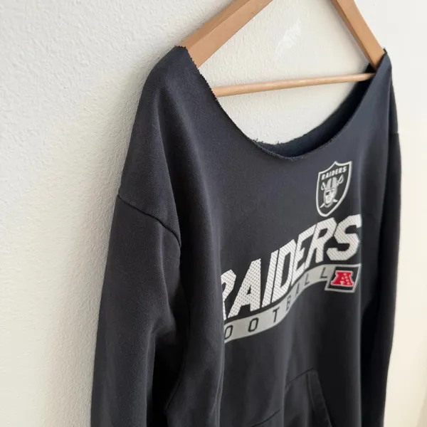 Raiders Football NFL Off the Shoulder Sweatshirt - Image 4