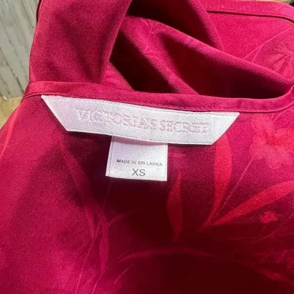 Victoria's Secret Vintage Satin‎ Floral Tank Top Red XS Square Neck Wide Strap - Image 7