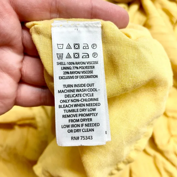 Joie Embroidered Tiered Maxi Dress‎ Womens Size 2 Yellow Boho Summer Rayon Gauze - Image 5