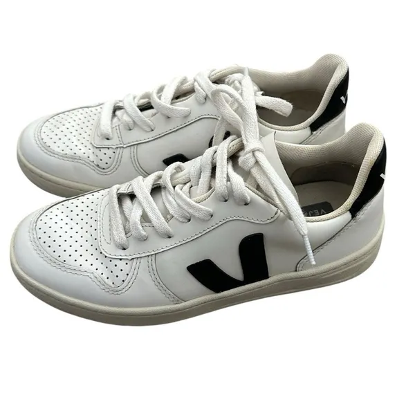 Veja V-10 Leather White Black sneaker size 5 - Image 4