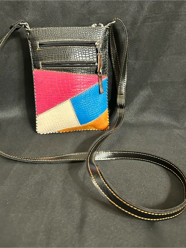 Vintage Multicolor Small Crossbody Purse Shoulder Bag - Image 2