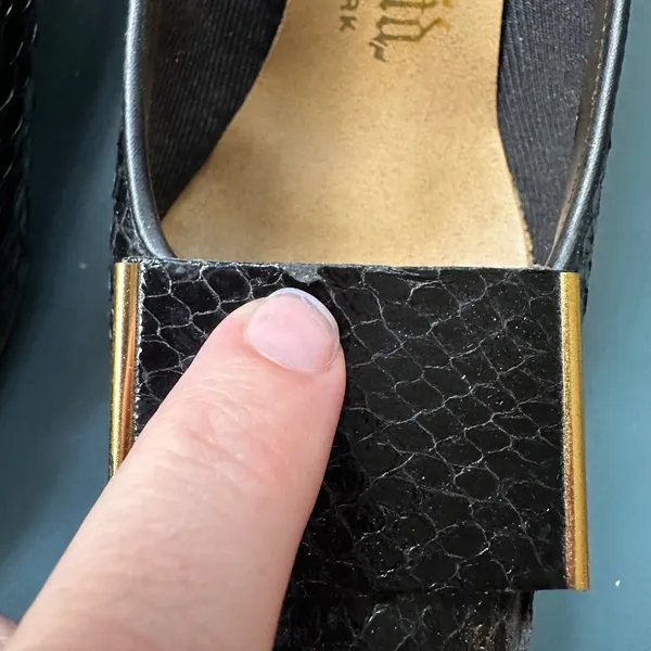 J. Norman LTD Snakeskin Pumps Block Heel Classic Party Career Shoes 6.5M‎ - Image 6
