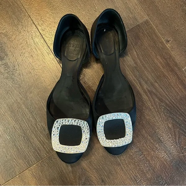 Roger Vivier Chip Strass Ballet Flat Black Black Size 5.5 - Image 2