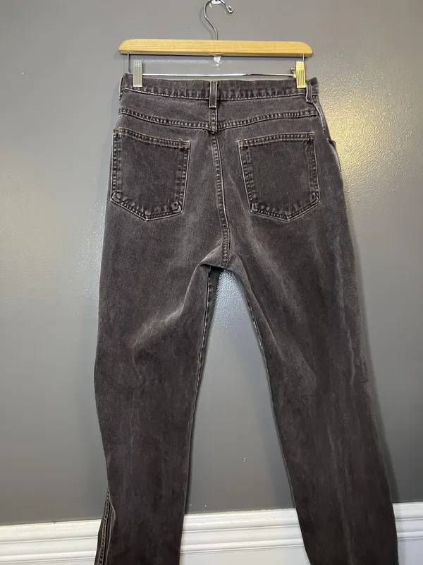 Vintage Lands' End Jeans Womens 10 Gray High Rise Straight Denim Made In USA - Image 5
