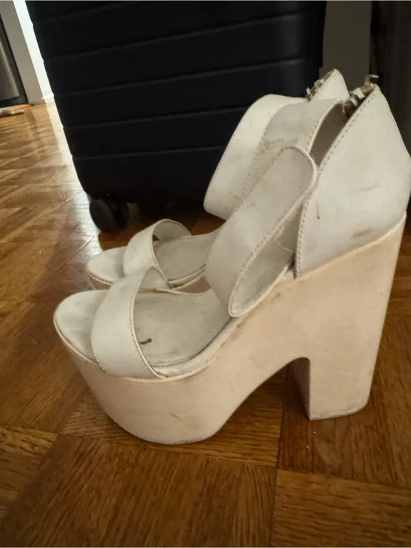 Steve Madden White Lavaa Platform Sandal Heels - Image 3