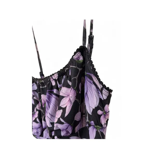 Princess Polly Women’s Black & Purple Floral Print Sleeveless Midi Dress Size 4 - Image 7
