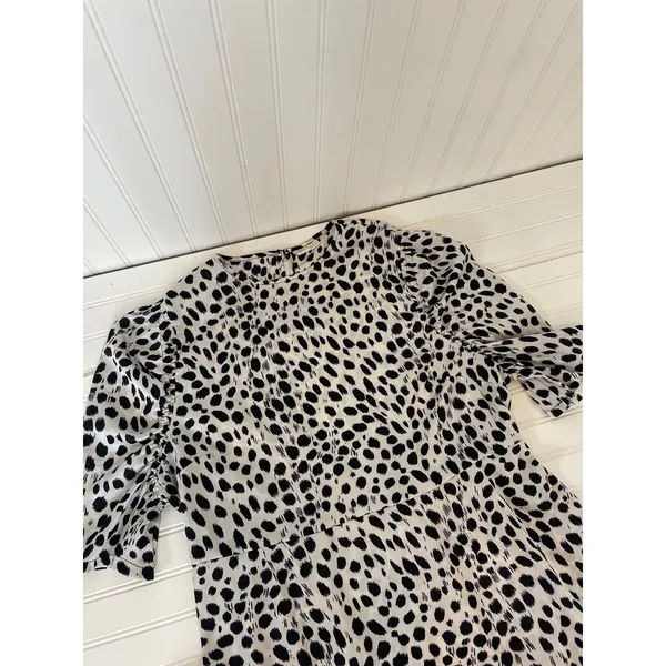 Lost Ink Leopard Print Midi Dress & Single Breasted Blazer Black White Bundle 2X - Image 7