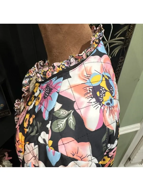 Sunday Up Floral Print Fleece‑Lined Quilted Jacket – Size Small (Oversized Fit) - Image 7