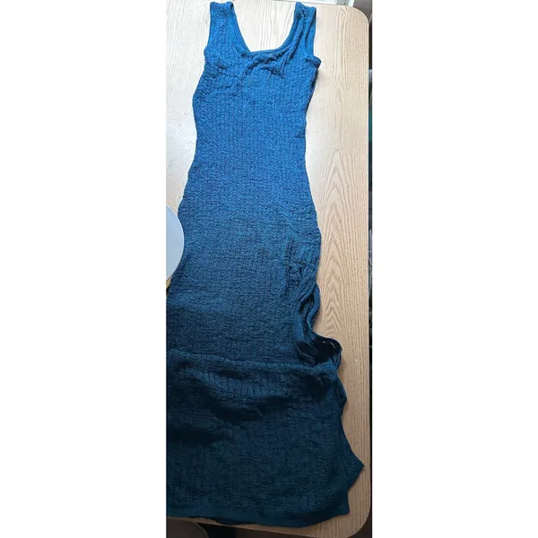 New Women’s Shade & Shore 1pc Swimsuit Maxi Dress Cover up Ceal Blue Medium 8-10 - Image 2