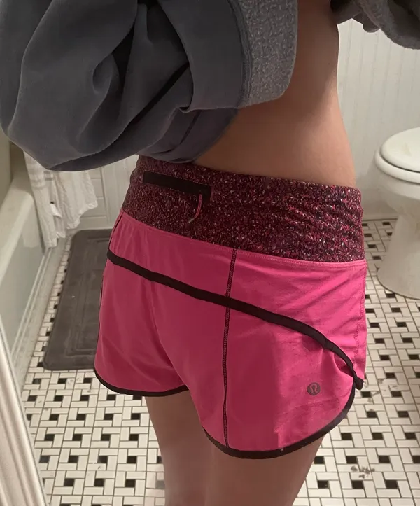 Lululemon Pink And Black Speed Up Shorts - Image 2