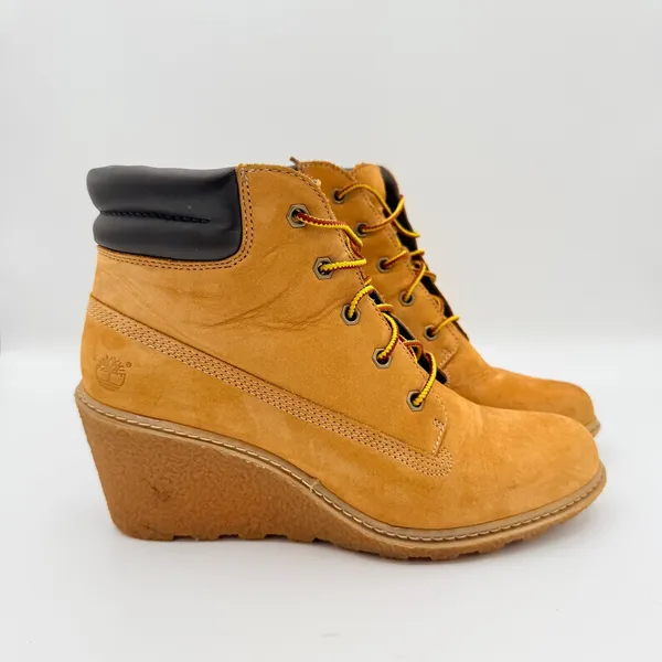 Timberland Glancy Wedge Boots Wheat Nubuck Womens 8 EU 39 8251A‎ - Image 2