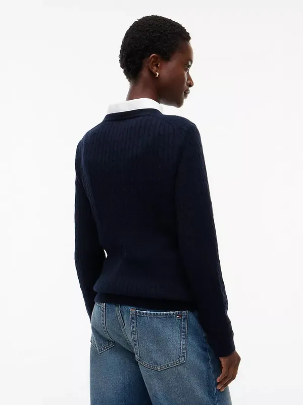 NWT Tommy Hilfiger Long-Sleeve Cable Knit Sweater Navy XL - Image 5