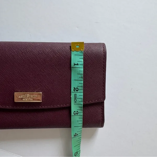 Kate Spade Laurel Way Saffiano Leather Clutch Phone Wallet Plum - Image 4