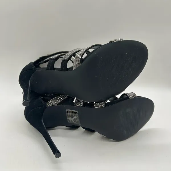 Steve Madden Heels Women 9 Black Malika Open Toe Strap Sandals Wedding Party NEW - Image 7
