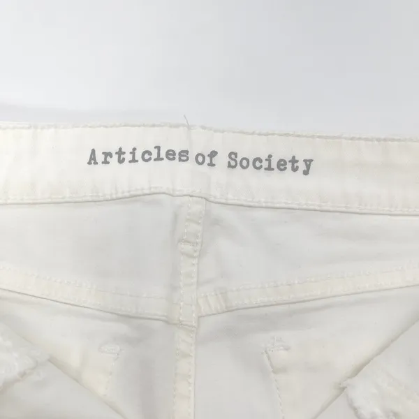 Articles of Society Skinny Jeans Womens 27 White Stretch Minimalist Karen Crop‎ - Image 7