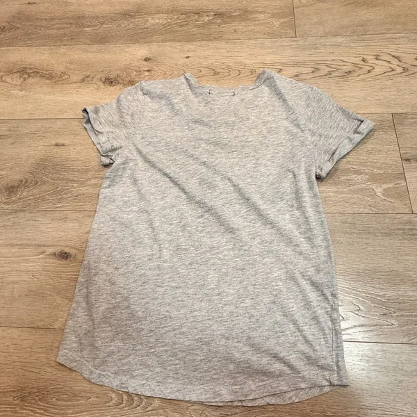 Derek Heart Gray Lace Up Neck T Shirt Short Sleeve‎ Womens Size Medium M Tee - Image 2