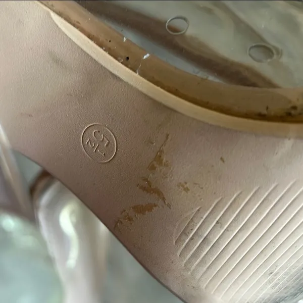 Cream Stiletto Heels with Transparent Panels - Image 6