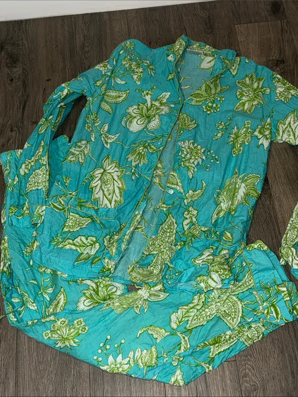 Malabar Bay by Jaye's Women's Turquoise & Green Pajama Set - XL - Image 2