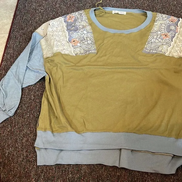 We The Free FREE PEOPLE Feelin it‎ Colorblock Army Combo T-Shirt Size XS OB1068176 $98 - Image 8