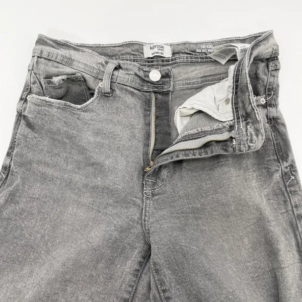Kensie Jeans The Kaya High Rise Wide Leg Womens 8‎ Raw Hem Grunge Street Urban - Image 8